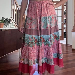 Vintage red and green skirt